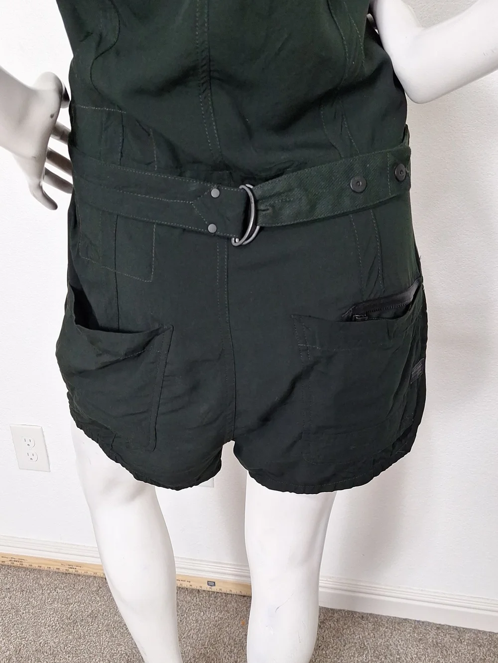 G-Star Raw Cargo Dark Green Avi Grunge Utility Techwear Gorpcore Romper Size S